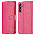 Miniatyrbillede 1 af 5: LC.IMEEKE Etui til Samsung Galaxy A56 5G, kalveskindsstruktur PU læder stativ pung telefoncover - Grå Multicolor Rose