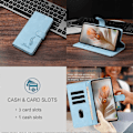 Miniatyrbild 4 av 5: Fodral för Xiaomi Redmi A5 NFC, präglat fjäder PU-läder plånboksfodral med handledsrem Multicolor Sky Blue