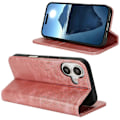 Miniatyrbillede 2 af 5: PU-læder kalveskinds tekstureret magnetisk lukning smartphone cover til iPhone 16 Plus Multicolor Style H