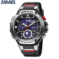 Miniatyrbilde 1 av 5: Quartz Armbåndsur Sport Smael Militær Klokke Alarm Dobbel Display LED Elektronisk Klokke 8069 Vanntette Klokker For Menn SILVER