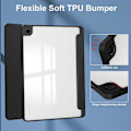 Pikkukuva 5 / 5: Kirkas takakansi Samsung Galaxy Tab A9+ PU+TPU+Akryyli tablettikotelolle kynäpaikalla Multicolor Style A