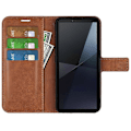 Pikkukuva 2 / 5: Sony Xperia 10 VI Kotelo Lompakko Vasikan Nahka текстуuri Nahkainen Puhelinkotelo Multicolor Style F