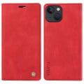 Miniatyrbild 1 av 5: Skin-touch case för Iphone 15 Plus Pu läder plånboksställ Cover Red
