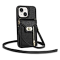 Pikkukuva 4 / 5: Korttipaikallinen puhelinjalustakotelo iPhone 15:lle, vetoketjutasku PU-nahkapäällysteinen TPU-suojus Multicolor Style C