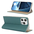 Miniatyrbillede 2 af 5: For iPhone 16 Pro Wallet Case Ægte Ko Læder Telefon Cover Litchi Tekstur Multicolor Style D