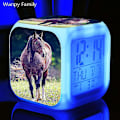 Miniatyrbild 1 av 5: Running Horse Väckarklocka 7 Färg Glödande Led Digital Väckarklocka Barnleksaker Multifunktion Lysande Färgbyte Klockor Reloj dark gray