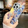 Miniatyrbild 5 av 5: Blommig Lasertextur Skal för iPhone 15 Pro Max med Ringstativ Multicolor Style C