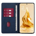 Miniatyrbild 2 av 5: För Oppo A58 4g Case Läder Kalv Texture Magnetisk stängning Telefon Cover Sapphire