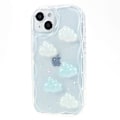 Pikkukuva 3 / 5: Takakansi iPhone 13 6.1 tuumalle, 3D Perhonen/Pilvi Kuvio Epoksi TPU Puhelinkotelo Multicolor Style B