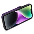 Pikkukuva 3 / 5: Korttipaikallinen puhelinjalustakotelo iPhone 15:lle, vetoketjutasku PU-nahkapäällysteinen TPU-suojus Multicolor Style A