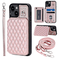 Miniatyrbillede 1 af 5: Style 008 Til iPhone 15 Plus RFID Blokerende Stødsikkert Cover PU+TPU Telefon Shell med Stropper Multicolor Style D