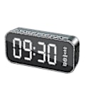 Miniatyrbild 1 av 4: Multifunktionell LED digital väckarklocka, Bluetooth högtalare, bordsbord med lysande elektronisk musikdosa black