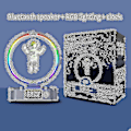 Miniatyrbild 2 av 5: Klocka Bluetooth Högtalare Klocka Bord Gio Bord Klocka Sovrum Dekoration Bord Klocka Sovrum Gio Glödande väckarklocka B Silver
