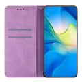 Miniatyrbillede 2 af 5: Wallet Case til iPhone 15 Fuldt Indpakket PU Læder Retro Blomsterpræget Telefon Stand Cover Purple
