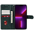 Miniatyrbild 2 av 5: Kalvtextur PU Läder Plånboksfodral med Ställ för iPhone 13 Pro Max Multicolor Style C