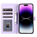 Pikkukuva 2 / 5: iPhone 14 Pro Max Lompakkokotelo Folio PU Nahkainen Jalustallinen Rhombus Puhelinkuori Rannekkeella Multicolor Style A