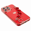 Miniatyrbilde 5 av 5: Elektroplettert TPU-telefondeksel med hjertekjedestropp for iPhone 15 Pro Multicolor Style E