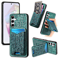 Miniatyrbillede 1 af 5: Til Samsung Galaxy A35 5G Etui med Præget Mønster, Kortholder, Støttefod, Læder Bagside Multicolor Style C