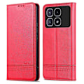 Pikkukuva 1 / 5: AZNS Xiaomi Redmi K70 Ultra -kotelo, lehmännahkajäljitelmä PU-nahkainen lompakkokotelo - Vihreä Multicolor Red