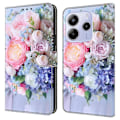 Pikkukuva 1 / 5: Xiaomi Redmi Note 14 5G Kotelo Magneettilukolla 3D Kuvio Nahkainen Lompakko Puhelinkotelo Multicolor Colorful Flower