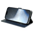 Miniatyrbillede 3 af 5: Kalveskinds tekstur læder etui med stativ i bogstil til iPhone 16 Pro Max Multicolor Style D