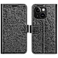 Miniatyrbillede 1 af 5: PU Læder Stand Telefon Cover Wallet Folio Flip Cover til iPhone 15 Plus Multicolor Style A