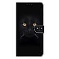 Pikkukuva 5 / 5: Xiaomi Redmi Note 14 5G Kotelo Magneettilukolla 3D Kuvio Nahkainen Lompakko Puhelinkotelo Multicolor Black Cat