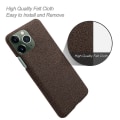 Miniatyrbild 4 av 5: För Iphone 15 Pro Max tyg+hård dator Halkfritt case Stötsäkert skal Skyddande cover Brown