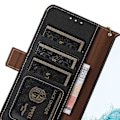 Miniatyrbild 5 av 5: Stativ Phone case För Iphone 15 Pro Max, Läder Rfid Blockerande Plånbok Smartphone Cover Black