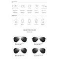 Pikkukuva 2 / 4: Polarisoidut aurinkolasit Miehet Aurinkolasit Naiset UV-suoja Klassiset Aviator-aurinkolasit Ajolasit Black frame black beam black Gray