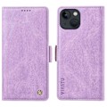 Miniatyrbillede 1 af 5: YIKATU YK-005 Pung Etui til iPhone 14 Stativ PU Læder Hud-berørings Magnetisk Beskyttende Telefon Cover Multicolor Style B