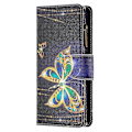 Miniatyrbillede 5 af 5: BF03 Mønsteretui med lynlås i PU-læder til Xiaomi Redmi Note 13 Pro 4G/Poco M6 Pro 4G Multicolor Rhinestone Butterfly