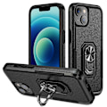 Pikkukuva 1 / 5: iPhone 15 PC+TPU Iskunkestävä Suojakuori Pudotussuojaava Puhelinkotelo Sormuksella ja Jalustalla Multicolor Style D