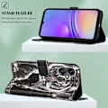 Miniatyrbillede 4 af 5: YB Mønsterprint Læder Serie-4 til Samsung Galaxy A15 4G Etui PU Læder Telefon Wallet Cover Multicolor Style F
