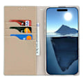 Miniatyrbillede 3 af 5: For iPhone 16 Plus Wallet Case Ægte Ko Læder Telefon Cover Litchi Tekstur Multicolor Style D