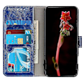 Pikkukuva 3 / 5: Samsung Galaxy A15 4G -puhelinlompakkokotelo, jalustalla, iskunkestävä, retrokuvioitu PU-nahkainen suojakotelo Multicolor Style C