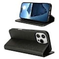 Miniatyrbillede 2 af 5: PU læder kalveskinds tekstur magnetisk lukning smartphone cover til iPhone 16 Pro Max Multicolor Style A