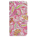 Miniatyrbillede 5 af 5: Mønsterprint Læder Wallet Telefon Cover til iPhone 15, Stødsikkert Telefon Stand Cover Flower