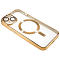 Pikkukuva 5 / 5: iPhone 14 Plus Magneettikotelo WANLONFENG Galvanoidulla TPU-kuorella ja linssisuojalla + 2 kpl karkaistua lasia Multicolor Gold