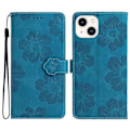 Miniatyrbillede 1 af 5: PU-læder telefonpung med blomsterprægning og flip-stativ til iPhone 14 Plus Multicolor Style A