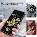 Miniatyrbillede 5 af 5: Til iPhone 16 Pro Etui Stativ Mønsterprint Læder Telefon Cover - Stående Kat Multicolor Golden Butterfly