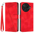 Miniatyrbillede 1 af 5: Til TECNO Camon 30 Pro 5G Mobiltelefon Etui Trekant Præget Læder Støtte Cover Multicolor Style B