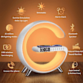 Miniatyrbild 2 av 5: Smart Sound Machine Wake Up Light Väckarklockor Smart Bordslampa Kontroll Med App, 15W Snabb Trådlös Laddare Med Bluetooth Audio Väckarklocka För Vuxna