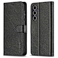 Miniatyrbillede 1 af 5: LC.IMEEKE Etui til Samsung Galaxy A56 5G, kalvetekstur PU læder, stativ, pung, telefoncover - Grå Multicolor Black