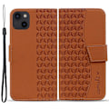Miniatyrbillede 1 af 5: Til iPhone 15 Plus Cover Rhombus Prægning Business Læder Telefon Cover med Wallet Stand Multicolor Style C