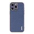 Miniatyrbillede 3 af 5: AZNS Etui til iPhone 14 Pro Max Elektroplettering Kulfibertekstur PU+TPU Telefoncover Multicolor Style B