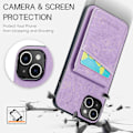 Miniatyrbillede 4 af 5: FIERRE SHANN Telefoncover med kortlommer til iPhone 14, stativ, RFID-blokering, PU-læder + TPU-telefonetui Multicolor Style B