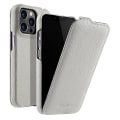 Miniatyrbilde 1 av 5: For iPhone 13 Pro Litchi Tekstur Telefondeksel Lær+pc Vertikal Flip Bakdeksel White