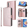 Miniatyrbillede 1 af 5: Etui med lynlåslomme i læder til Samsung Galaxy A35 5G med 9 kortpladser Multicolor Rose Gold