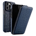 Miniatyrbillede 1 af 5: MELKCO Læder Flip Cover til iPhone 13 Pro - Ægte Koskindslæder + PC - Vertikal Flip Multicolor Style F